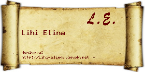 Lihi Elina névjegykártya